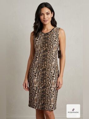 NWT Roberto cavalier leopard animal dress size 46 - stunner